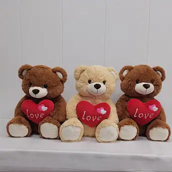 24 "3 Color Heart hugging Bear